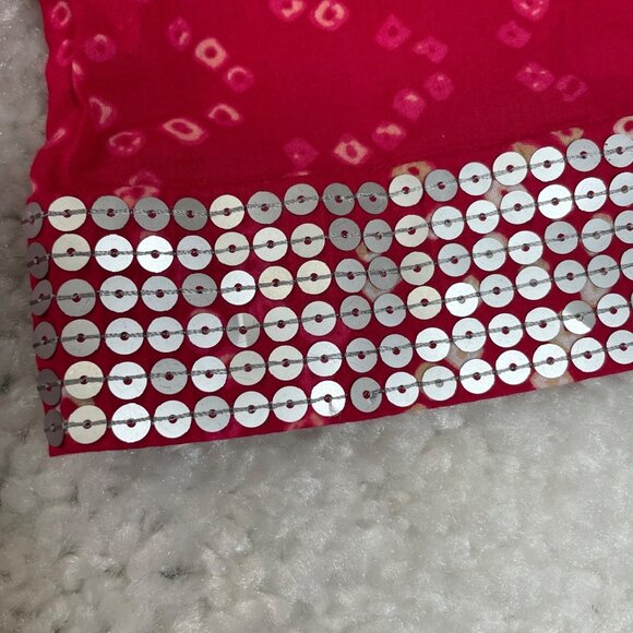 Calypso St. Barth Sequin Tunic Blouse Red Print Womens XL - Picture 4 of 6